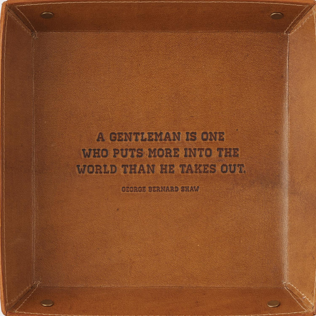 LEATHER DESK TRAY WITH QUOTE - Kingfisher Road - Online Boutique