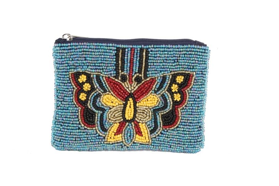 BEADED COIN PURSE-BUTTERFLY - Kingfisher Road - Online Boutique