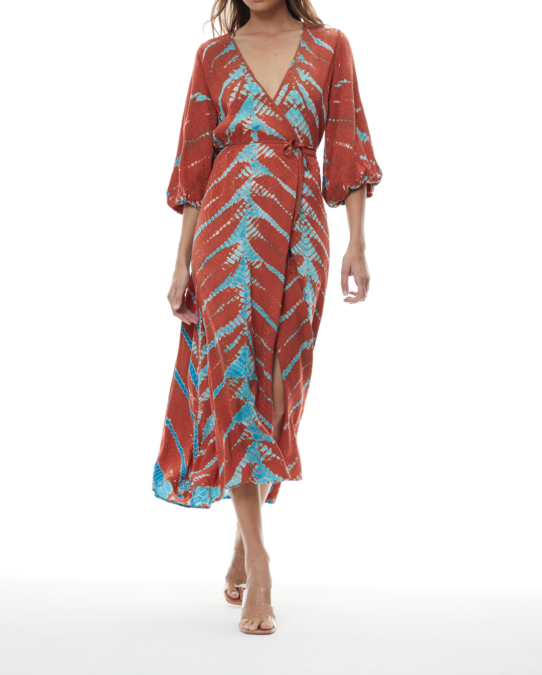 BELLE MIDI DRESS-BROWN SAVANNAH WASH - Kingfisher Road - Online Boutique