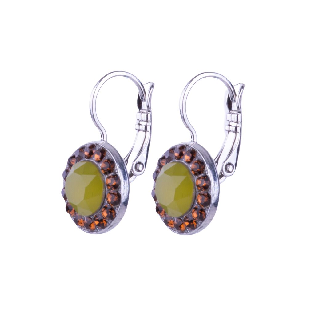 MEDIUM PAVE LEVERBACK EARRINGS-TERRA - Kingfisher Road - Online Boutique