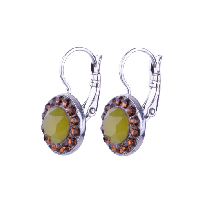 MEDIUM PAVE LEVERBACK EARRINGS-TERRA - Kingfisher Road - Online Boutique