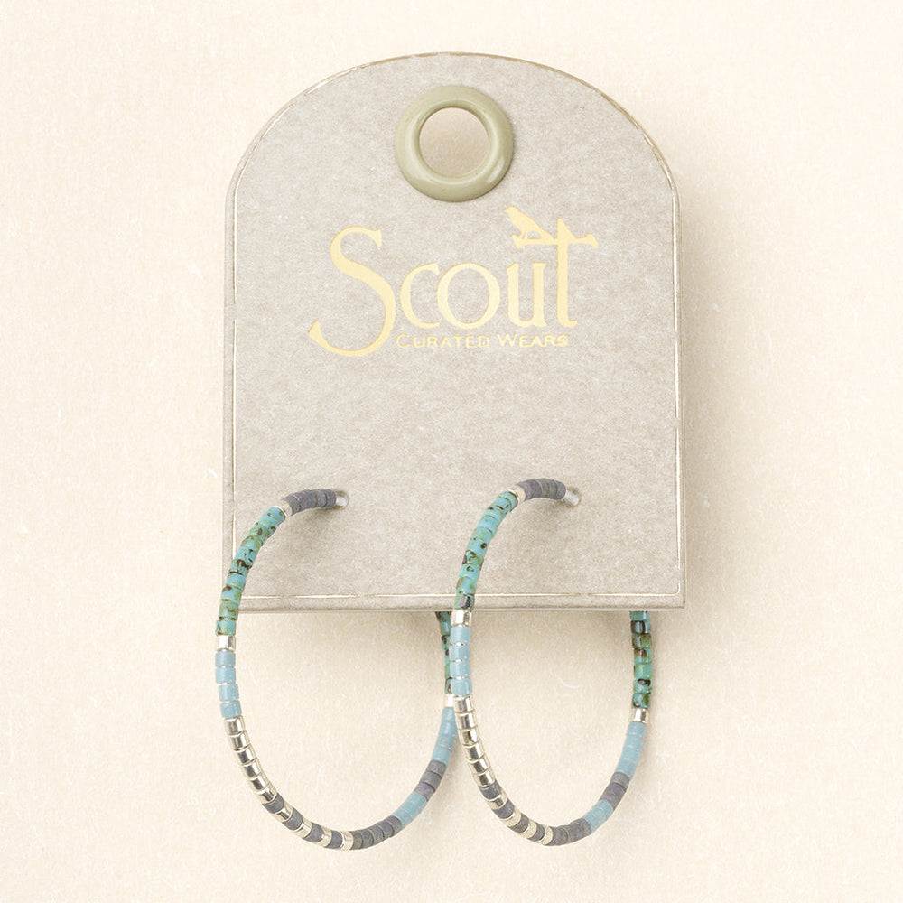 CHROMACOLOR MIYUKI SMALL HOOPS TURQUOISE/SILVER - Kingfisher Road - Online Boutique