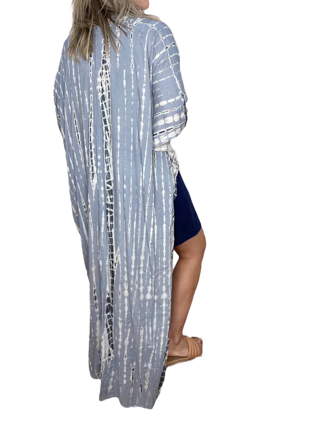 CALLIOPE CAFTAN DUSTER - PEBBLE SHIBORI - Kingfisher Road - Online Boutique