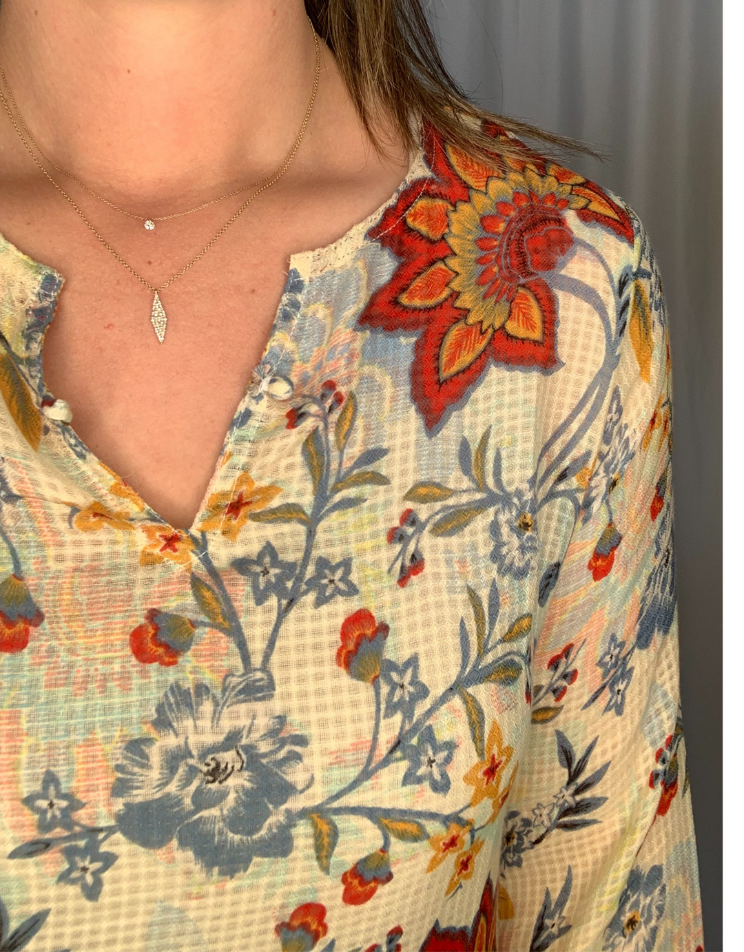 VIVIAN FLORAL TUNIC WITH EMBROIDERY