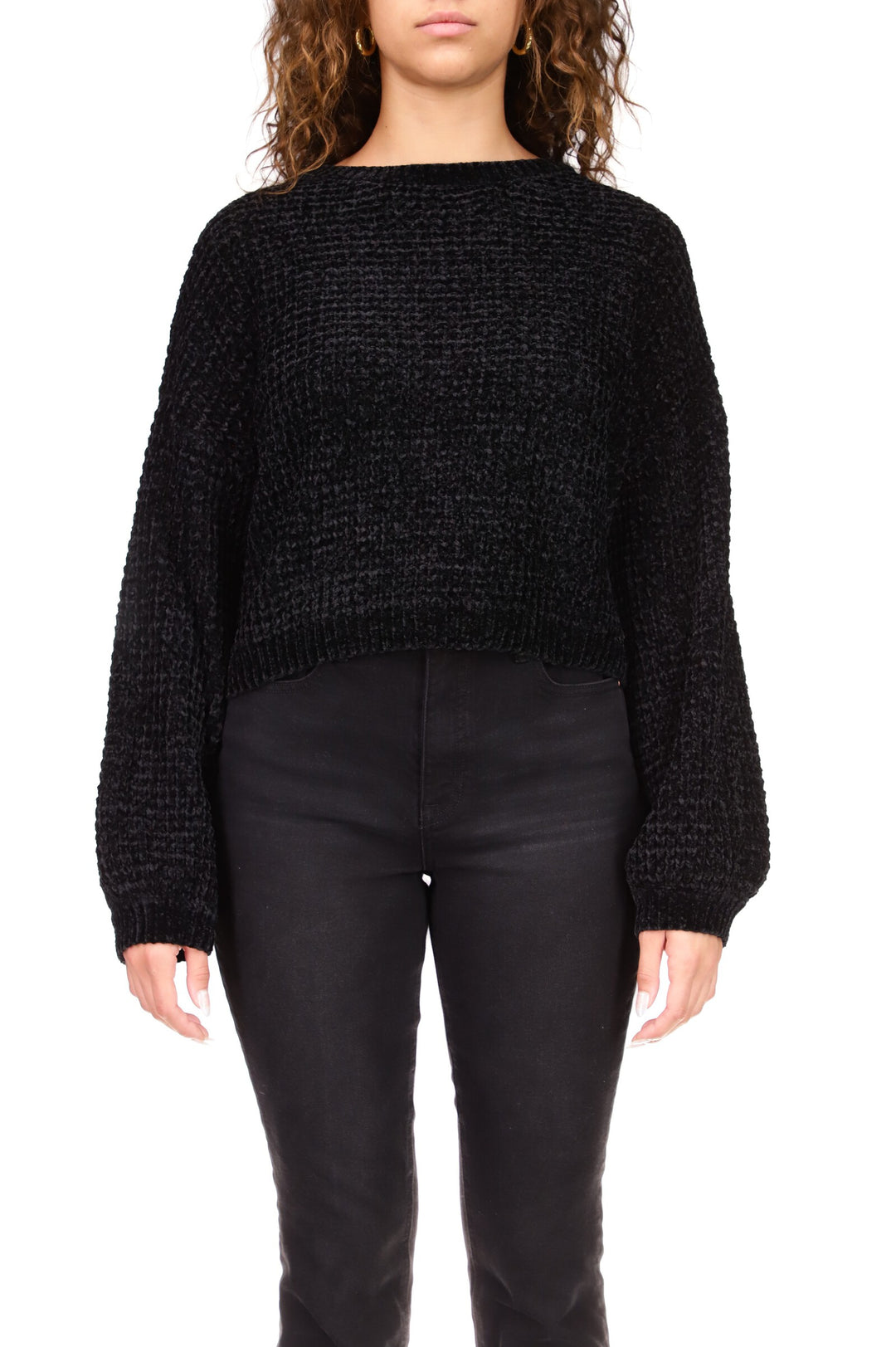 UNDER THE STARS CHENILLE SWEATER - BLACK - Kingfisher Road - Online Boutique