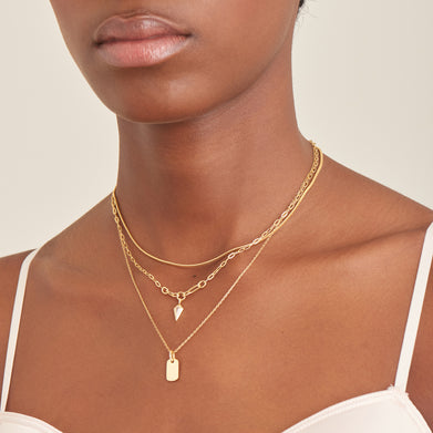 GLAM TAG PENDANT NECKLACE-GOLD - Kingfisher Road - Online Boutique