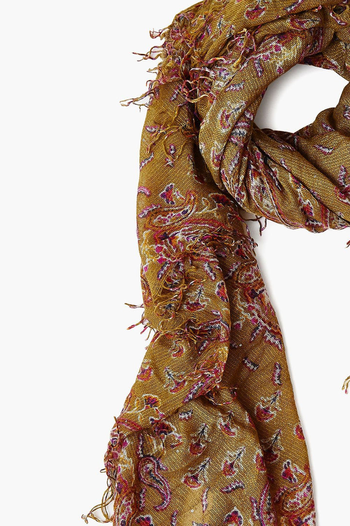 OLIVE PAISLEY CASHMERE SILK SCARF - Kingfisher Road - Online Boutique