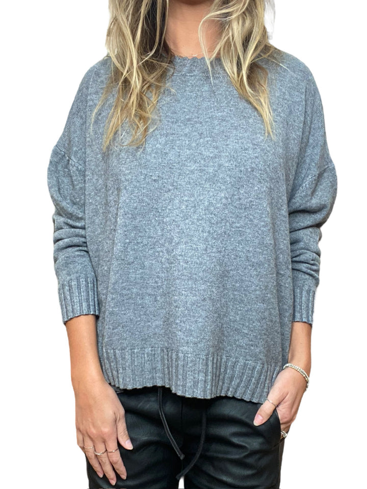 CREW NECK SWEATER-GREY - Kingfisher Road - Online Boutique