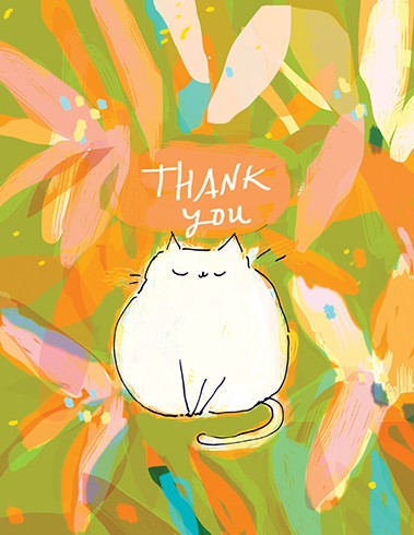 ORANGE AND GREEN THANK YOU CAT THANK YOU - Kingfisher Road - Online Boutique