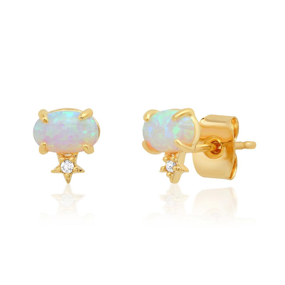 OVAL STUD WITH STAR - Kingfisher Road - Online Boutique