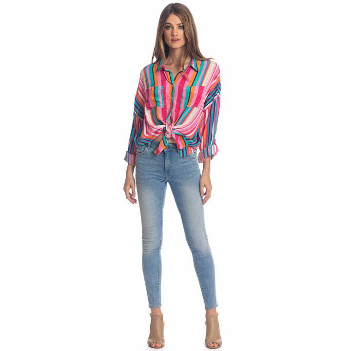 MULTI STRIPE TIE FRONT KENNEDY - Kingfisher Road - Online Boutique