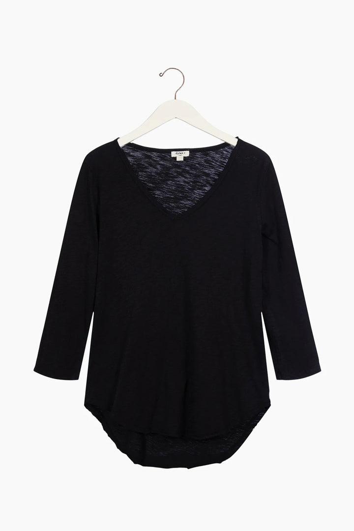 3/4 SLEEVE DEEP-V TOP - Kingfisher Road - Online Boutique