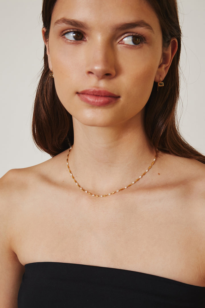 WHITE PEARL FRESHWATER RICE PEARL NECKLACE - Kingfisher Road - Online Boutique