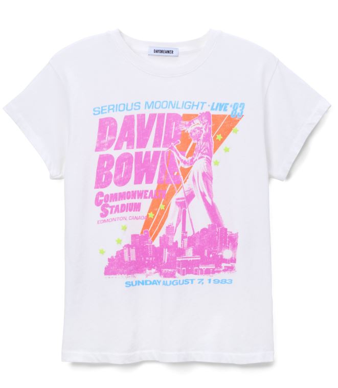 DAVID BOWIE TOUR TEE - VINTAGE WHITE - Kingfisher Road - Online Boutique