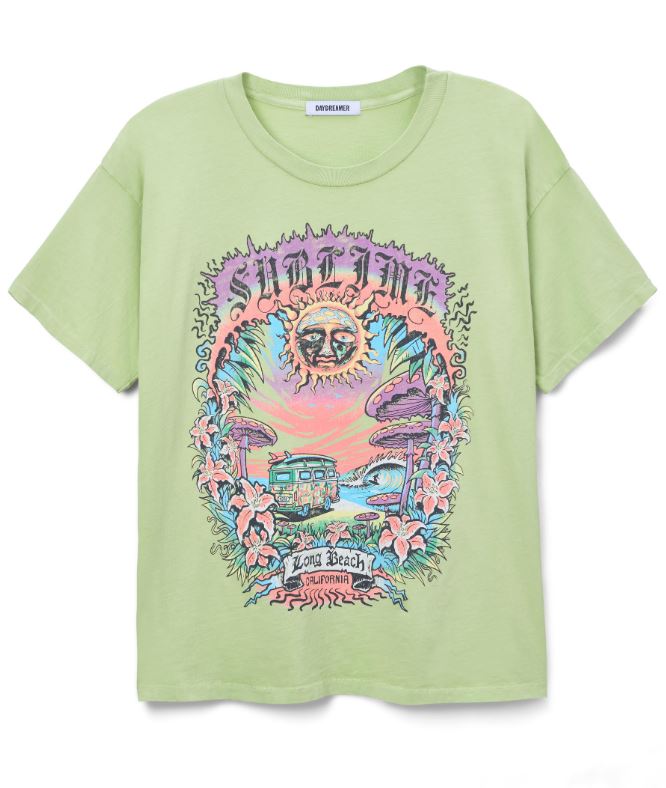 SUBLIME LBC DAY TRIP TEE - LILY GREEN - Kingfisher Road - Online Boutique