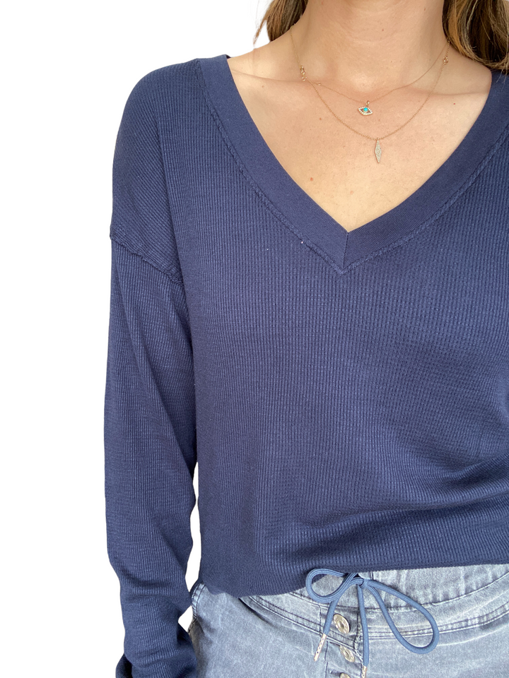 CAMILA V NECK PULLOVER - ADMIRAL - Kingfisher Road - Online Boutique