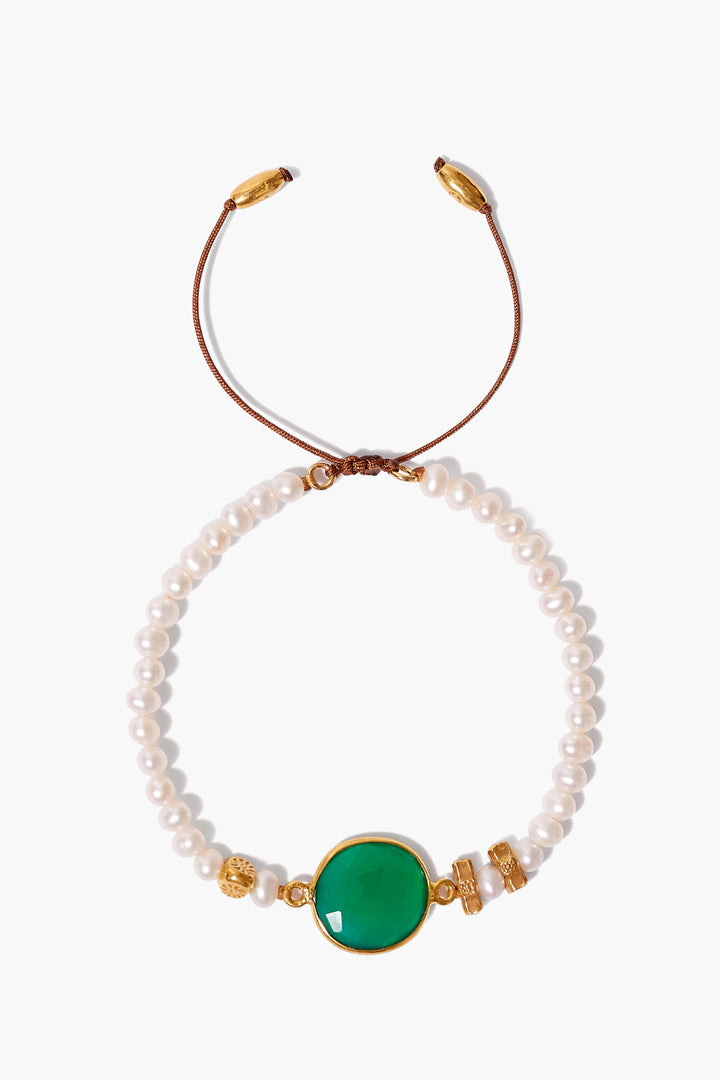 WHITE PEARL MIX PULL-TIE BRACELET - Kingfisher Road - Online Boutique