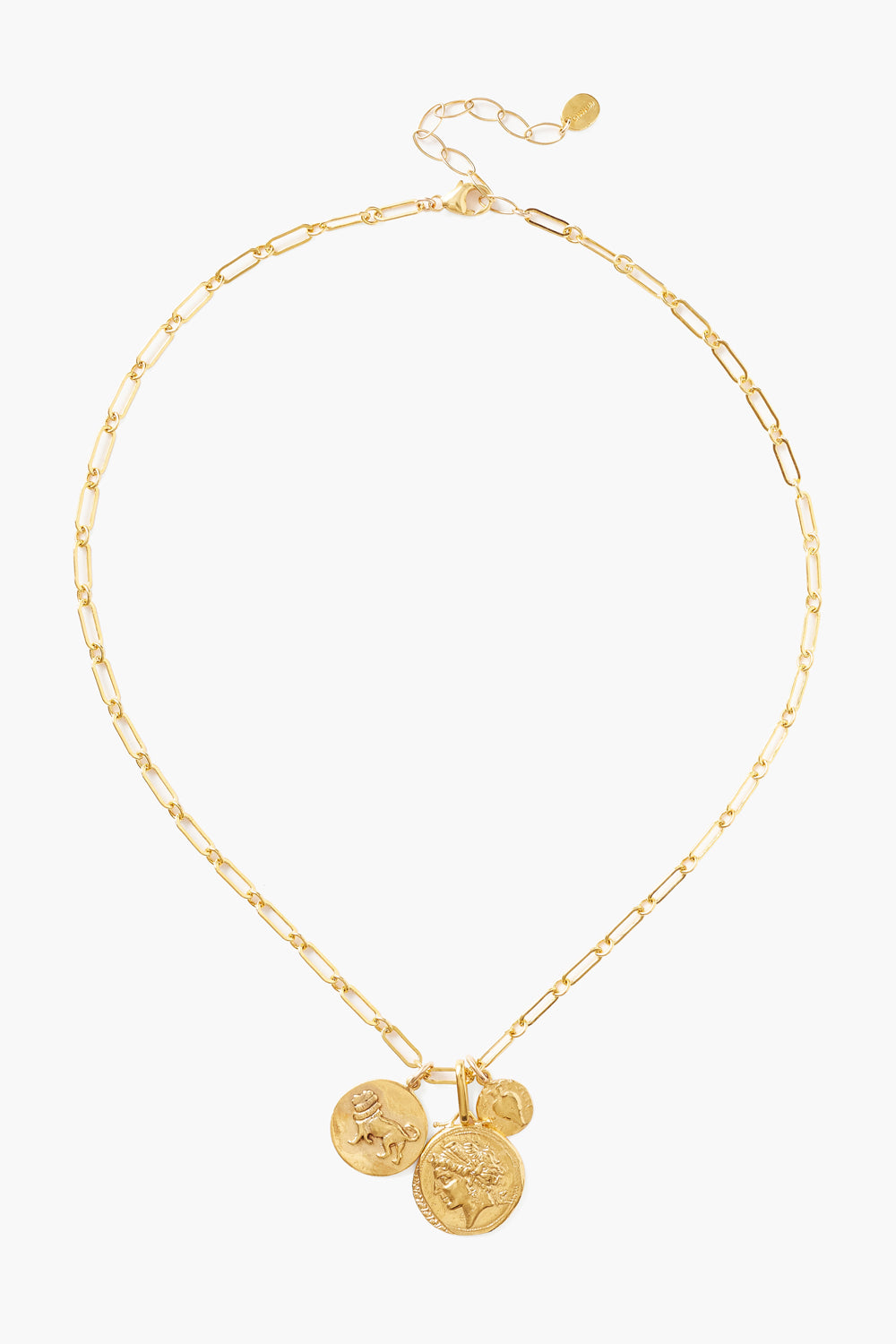YELLOW GOLD ADJUSTABLE COIN PENDANT NECKLACE - Kingfisher Road - Online Boutique