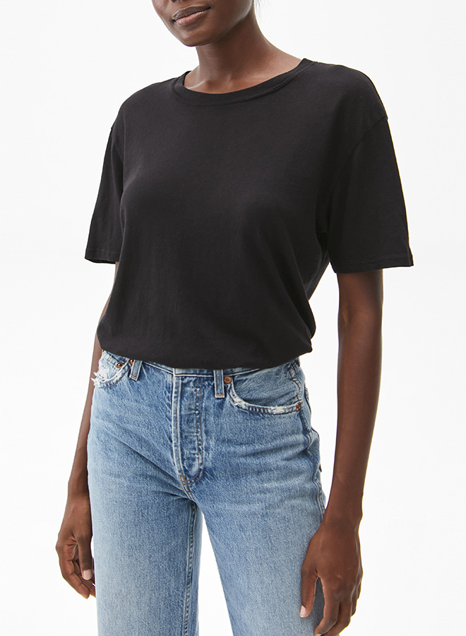 LAUREN RELAXED FIT TEE - BLACK - Kingfisher Road - Online Boutique