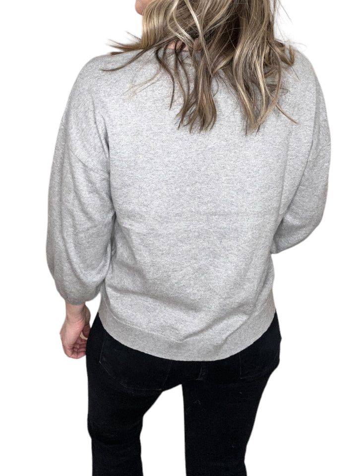 YELLOW HEART SWEATER - HEATHER GREY - Kingfisher Road - Online Boutique