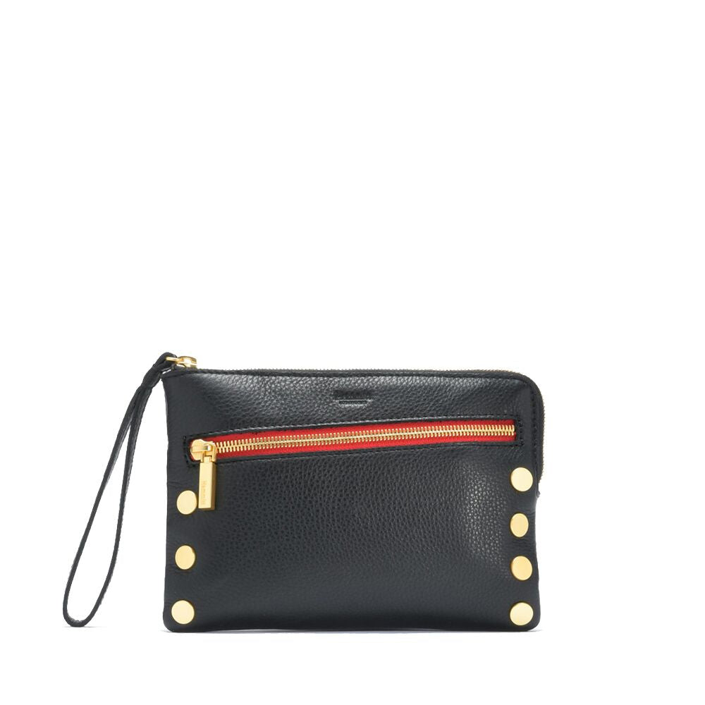 NASH SML CLUTCH IN BLACK - GOLD - Kingfisher Road - Online Boutique