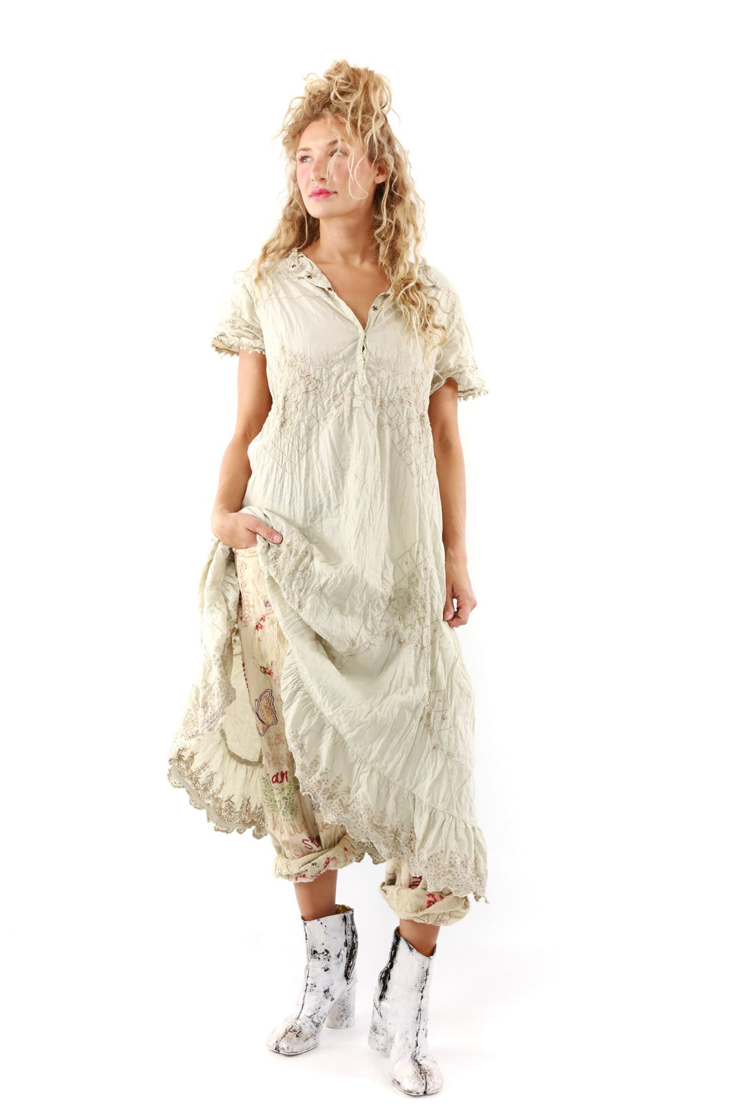 ANNA GRACE EMBROIDERED DRESS-MOONLIGHT - Kingfisher Road - Online Boutique