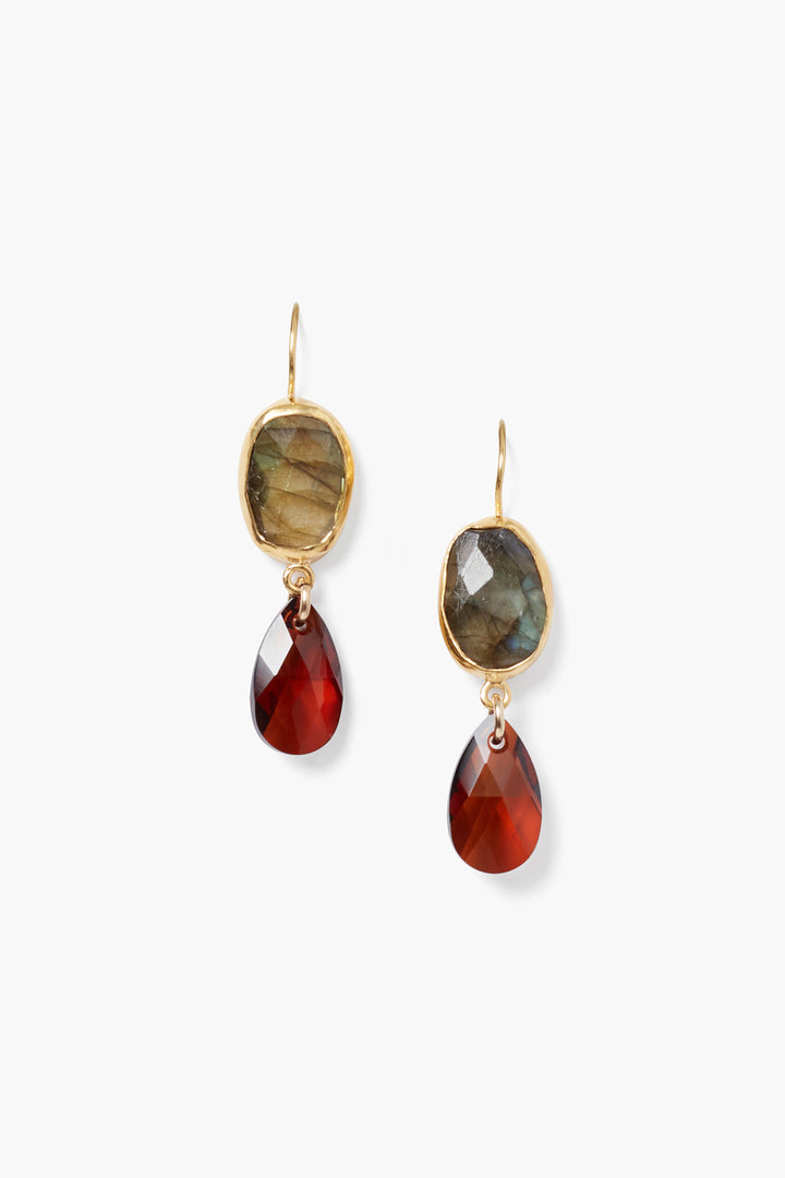 BURGUNDY MIX CRYSTAL TEAR DROP EARRING - Kingfisher Road - Online Boutique