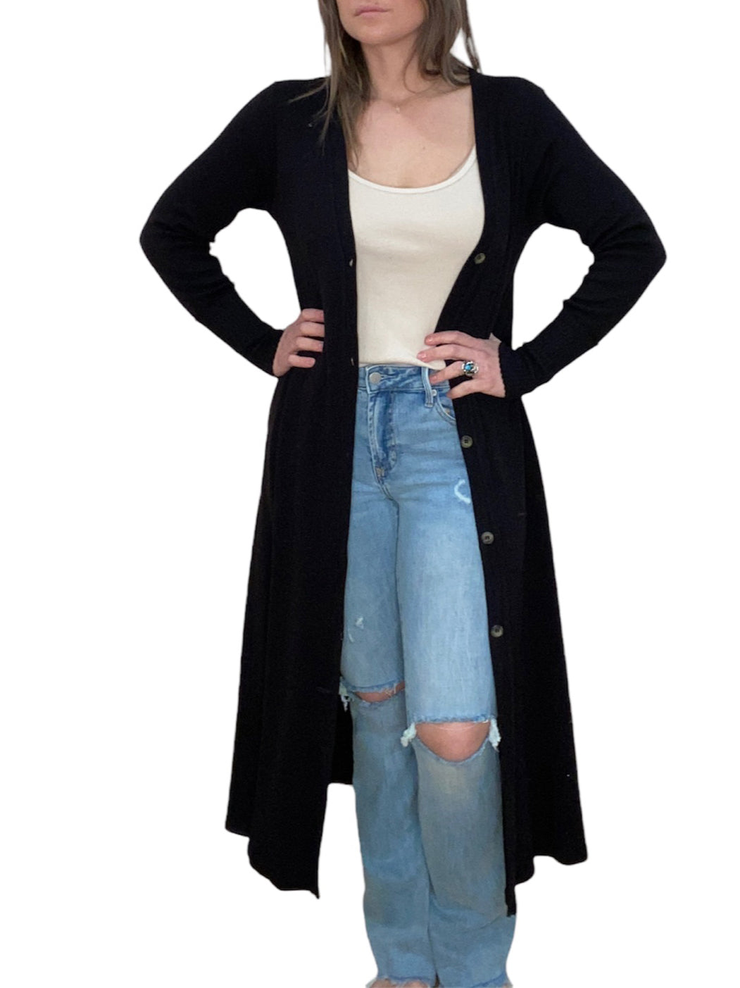 BLACK CLASSIC DUSTER - Kingfisher Road - Online Boutique