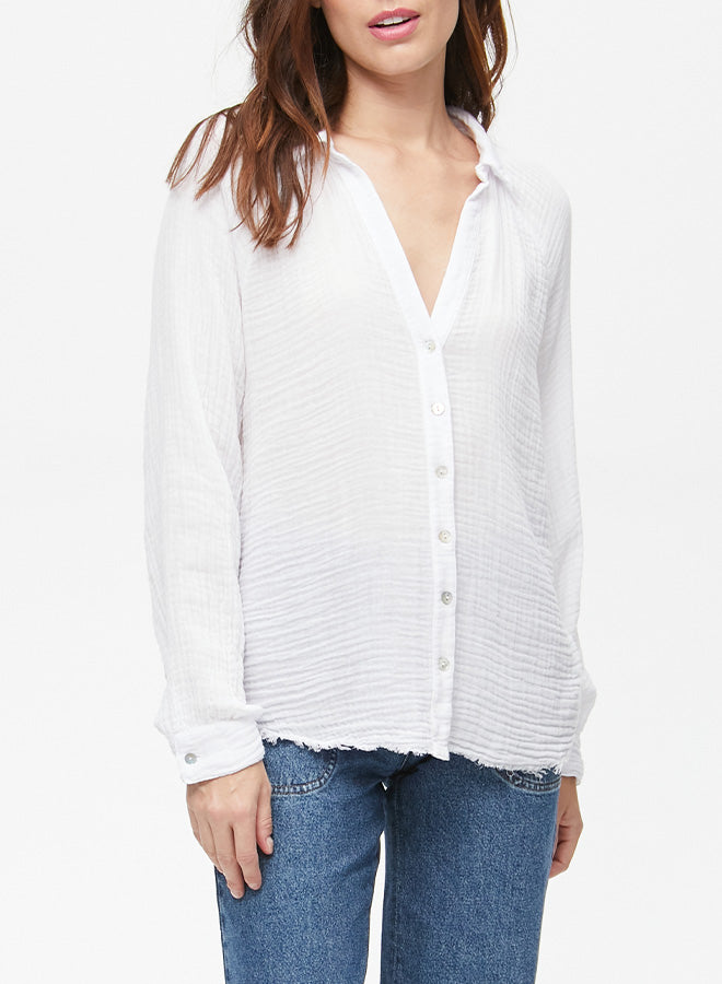 TONI BUTTON DOWN SHIRT - WHITE - Kingfisher Road - Online Boutique