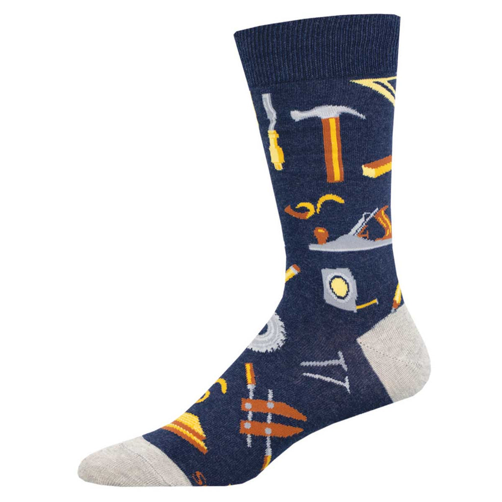 CAN YOU FIX IT? CREW SOCKS-NAVY HEATHER