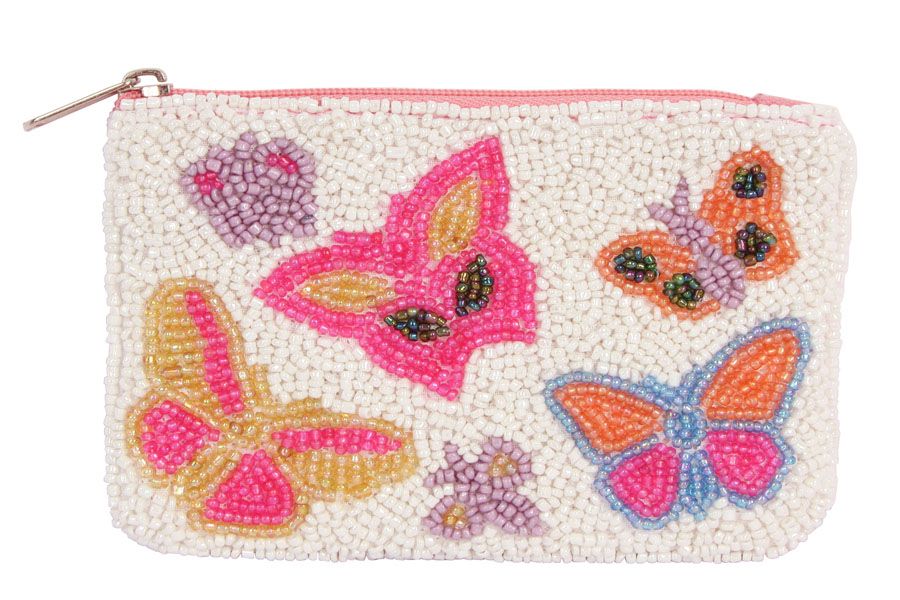 BEADED COIN PURSE-BUTTERFLY - Kingfisher Road - Online Boutique