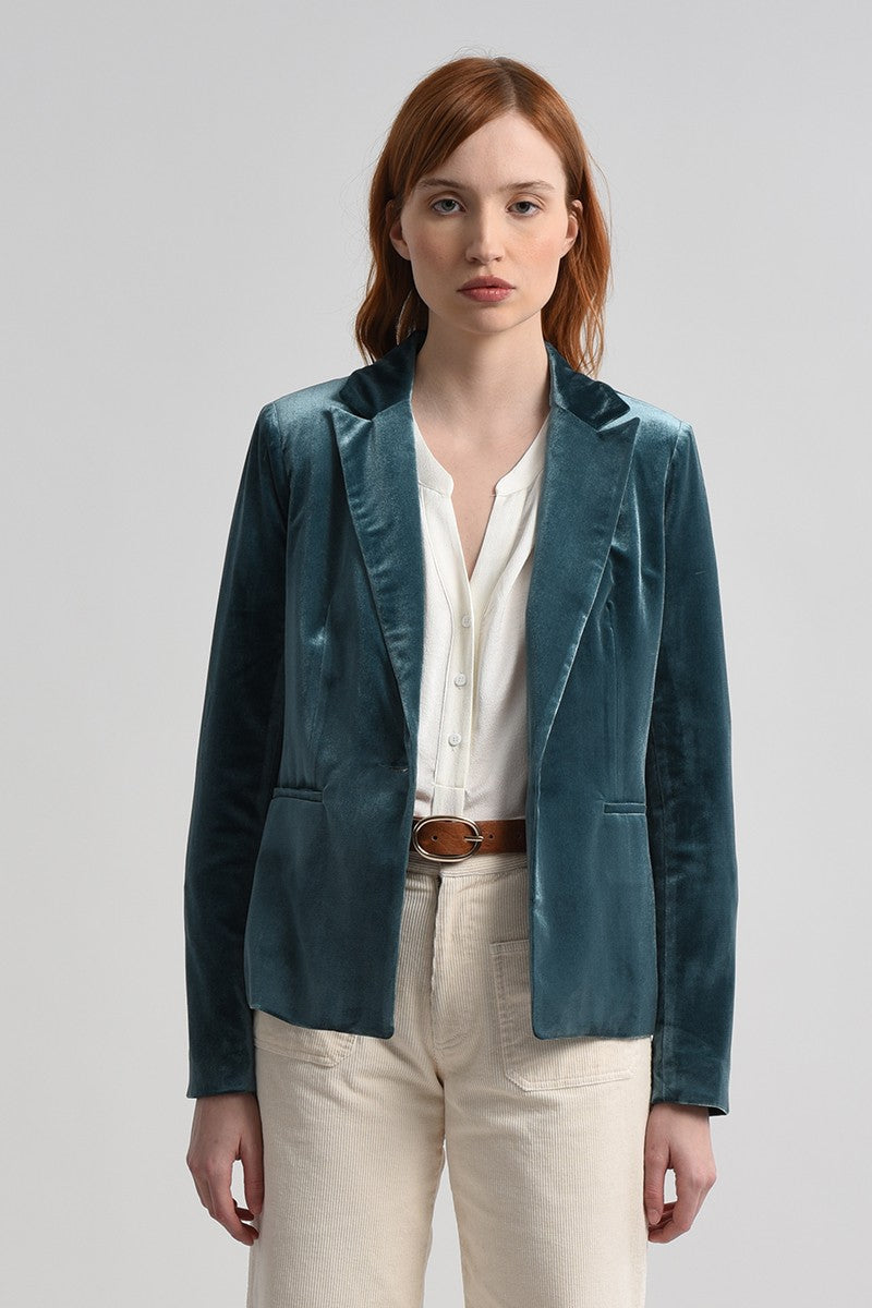 VELVET BLAZER - DARK BLUE - Kingfisher Road - Online Boutique