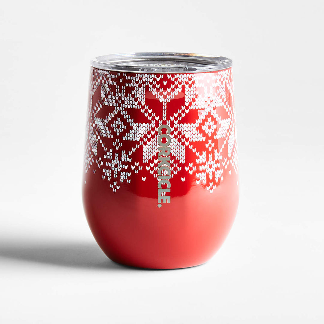 12oz STEMLESS-FAIRISLE RED - Kingfisher Road - Online Boutique