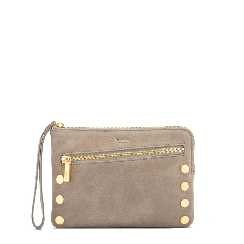 NASH SML CLUTCH IN GREY/NATURAL - GOLD - Kingfisher Road - Online Boutique
