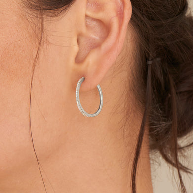 Kingfisher Road Ania Haie GLAM HOOP EARRINGS-SILVER