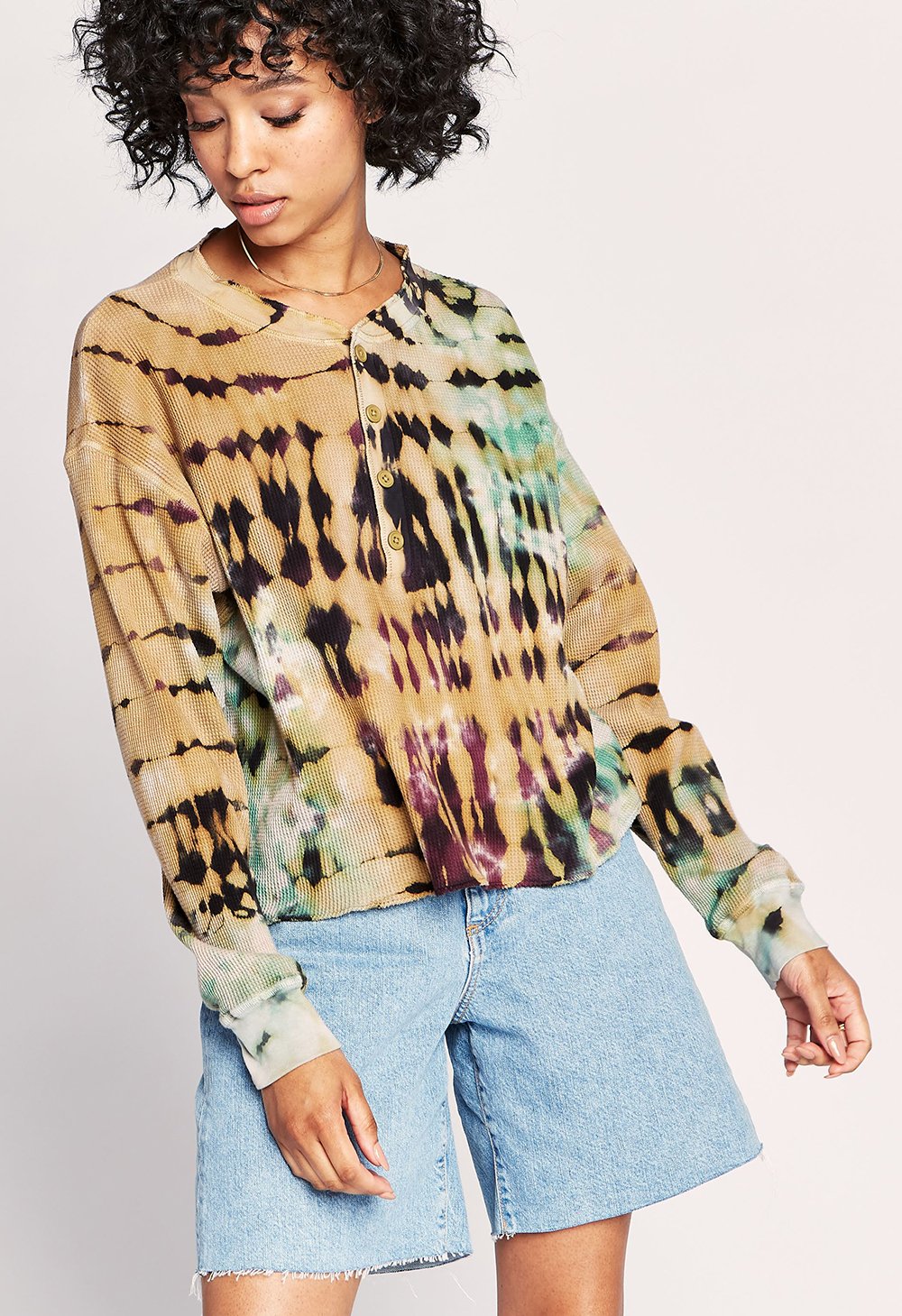 TIE DYE THERMAL HENLEY - Kingfisher Road - Online Boutique