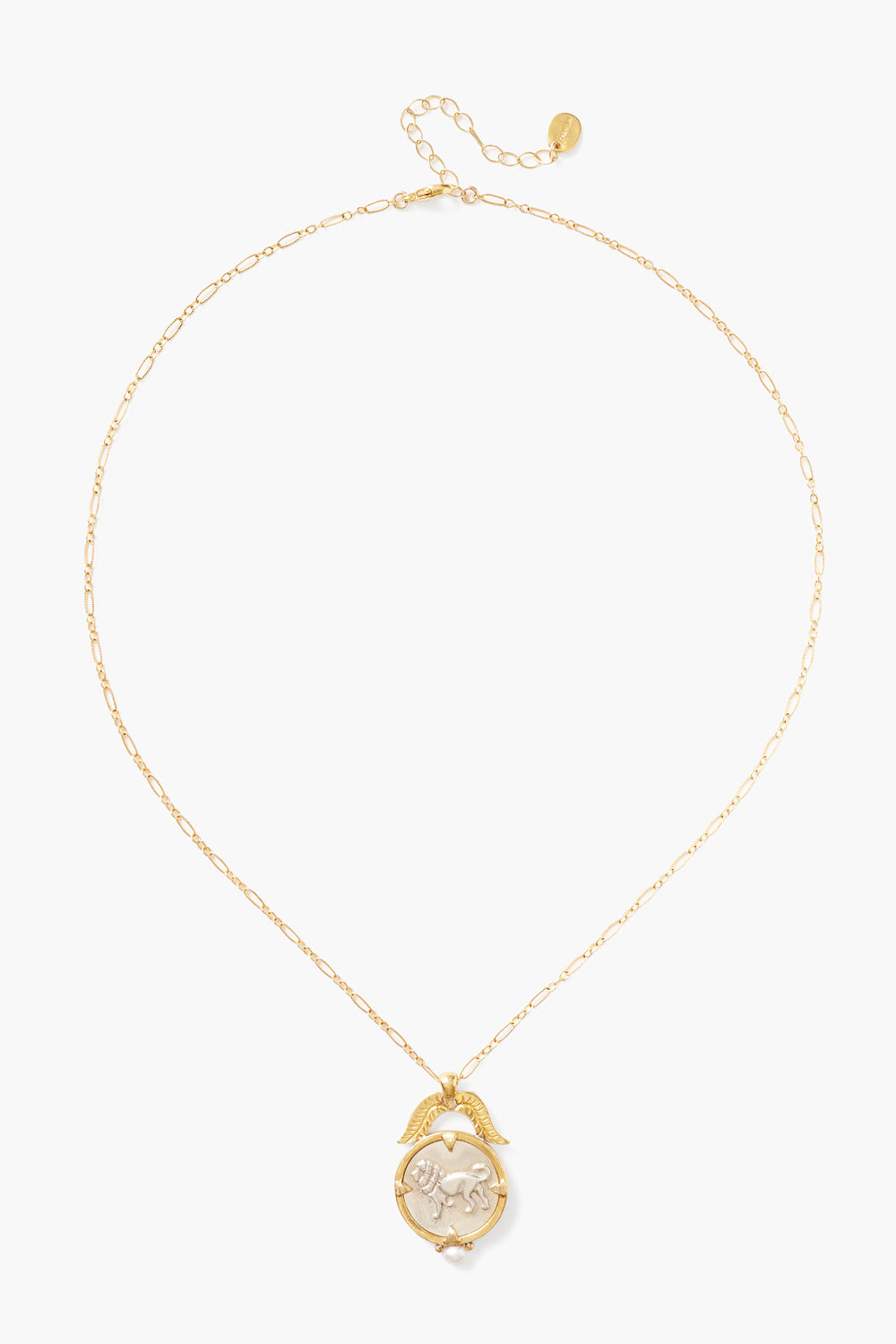 YELLOW GOLD MIX ADJUSTABLE LION COIN CHAIN NECKLACE - Kingfisher Road - Online Boutique