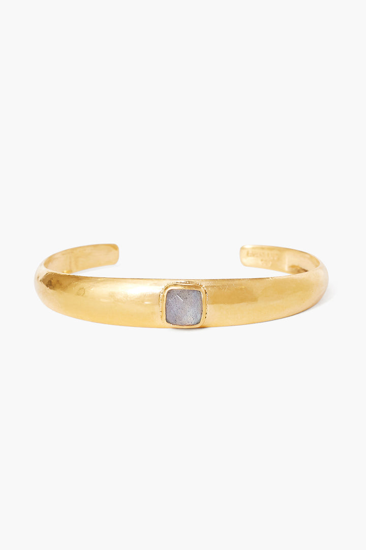 GOLD CUFF WITH LABRADORITE INSET - Kingfisher Road - Online Boutique