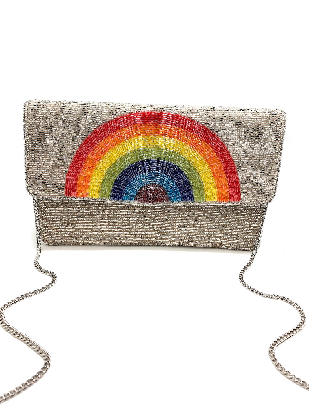 SILVER RAINBOW CLUTCH - Kingfisher Road - Online Boutique