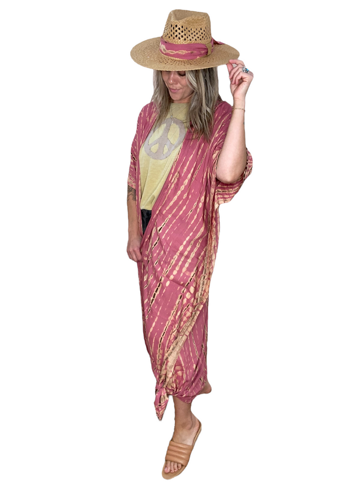 CALLIOPE DUSTER - BLUSH SHIBORI - Kingfisher Road - Online Boutique