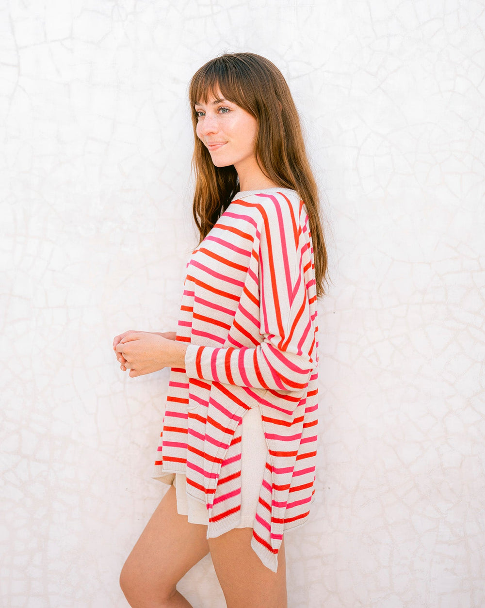 BRIGHT PINK STRIPE CATALINA SWEATER - Kingfisher Road - Online Boutique