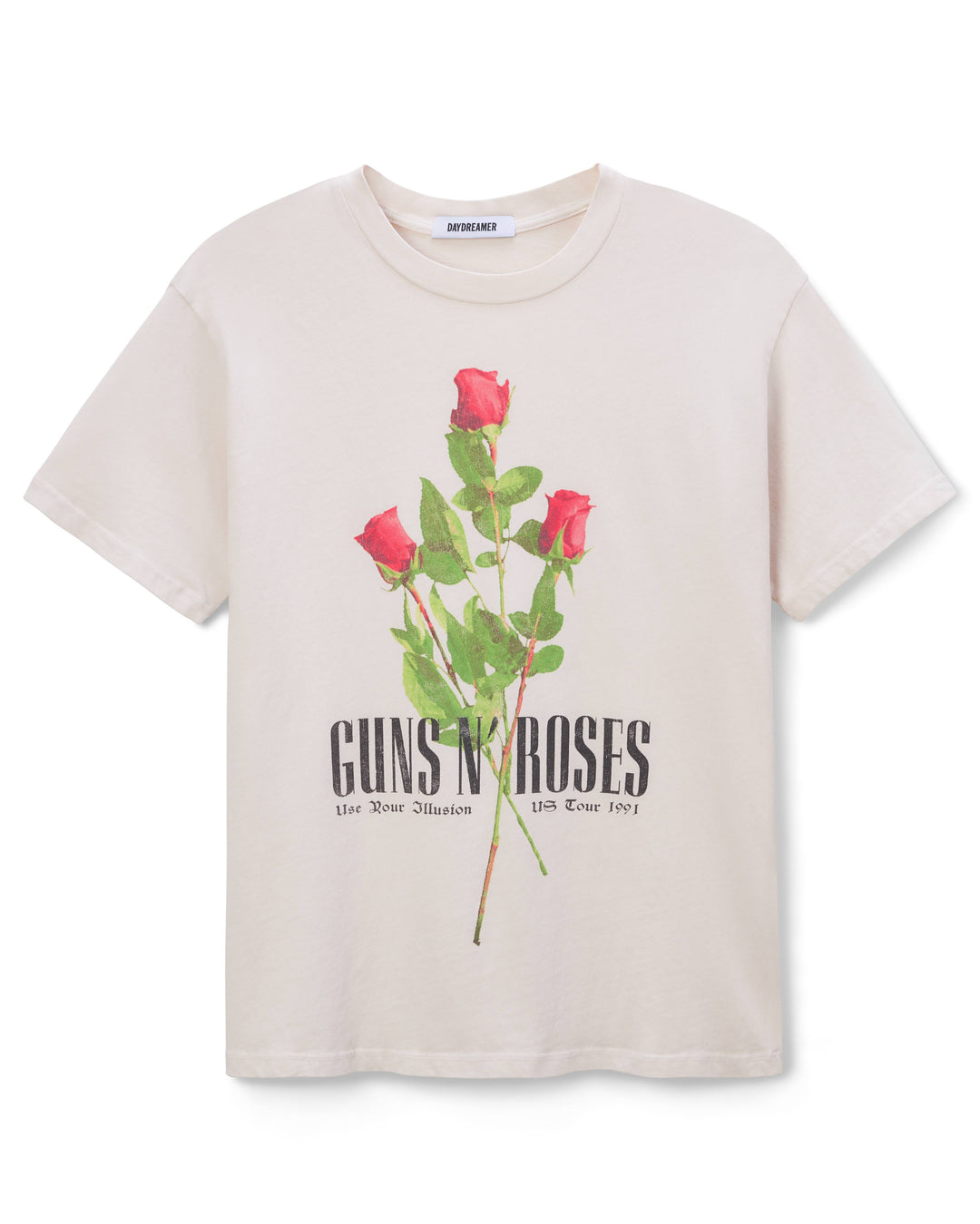 GUNS N ROSES USE YOUR ILLUSION ROSES WEEKEND TEE-DIRTY WHITE