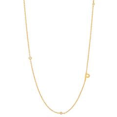 SIDEWAYS INITIAL NECKLACE w/ CZ ACCENTS - Kingfisher Road - Online Boutique