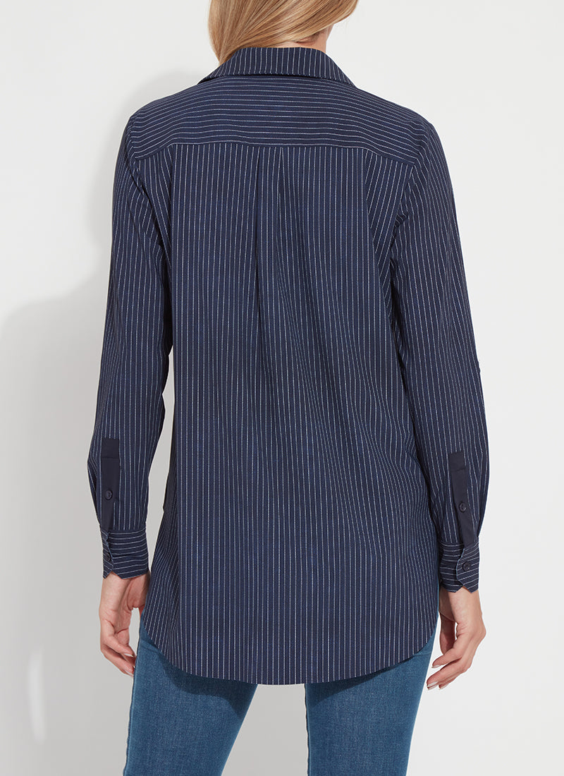 FASHION SCHIFFER W/CONTRAST PRINTED-ULTIMATE PINSTRIPE - Kingfisher Road - Online Boutique