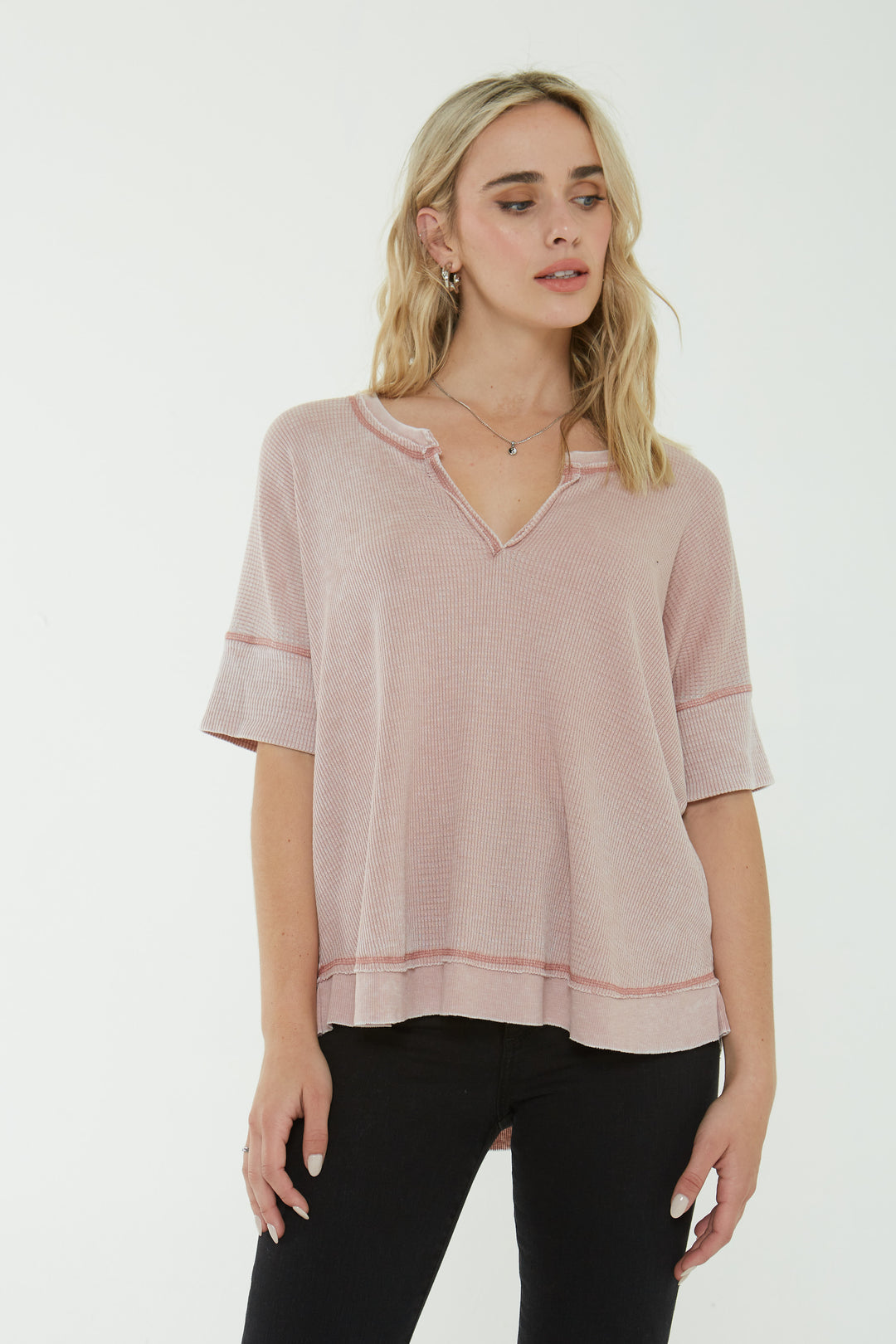 JACE BURNOUT NOTCH THERMAL TEE - Kingfisher Road - Online Boutique