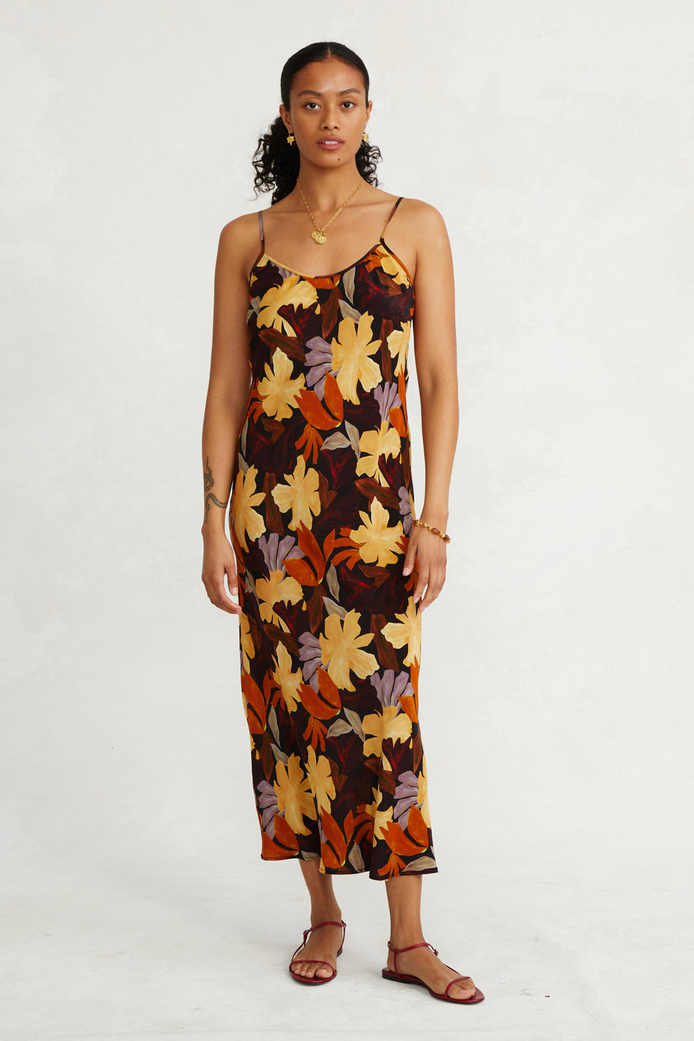 SILK FLORAL SLIP DRESS - MAGNOLIA - Kingfisher Road - Online Boutique