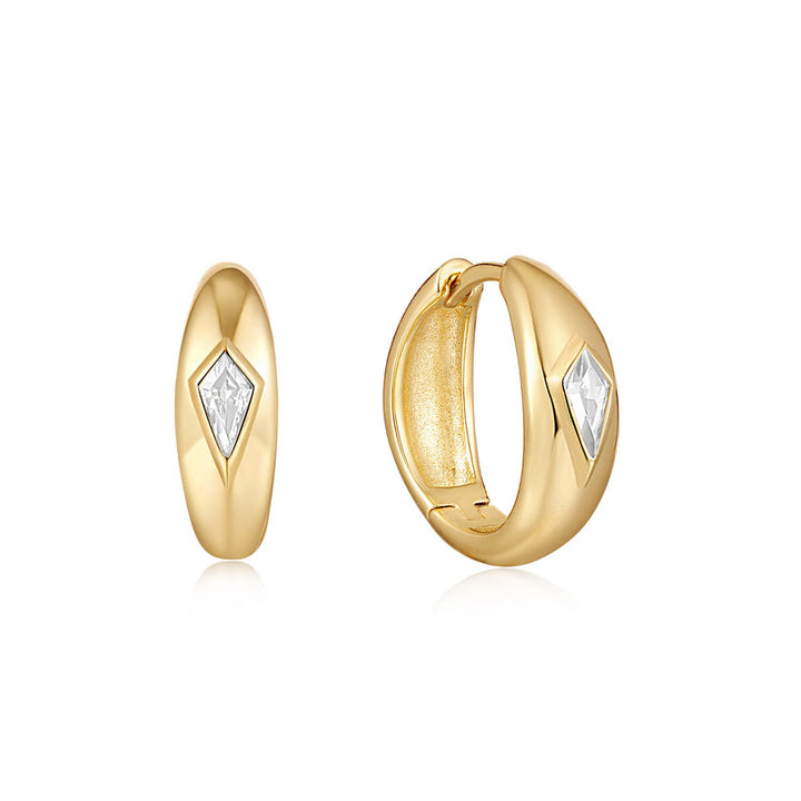 SPARKLE DOME HOOP EARRINGS-GOLD - Kingfisher Road - Online Boutique
