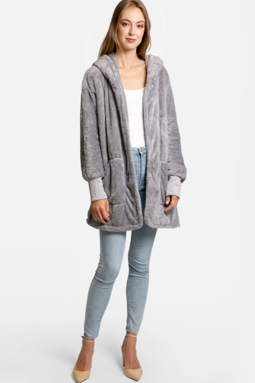 COZY OVERSIZED HOODED JACKET - Kingfisher Road - Online Boutique