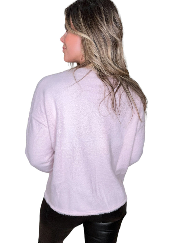 V-NECK SWEATER-BLUSH - Kingfisher Road - Online Boutique