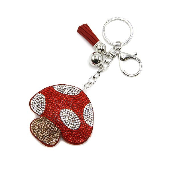 RED CRYSTAL MUSHROOM KEY CHAIN - Kingfisher Road - Online Boutique